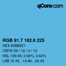 カラーコード: RGB 91.7 182.6 225 | qconv.com