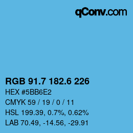 カラーコード: RGB 91.7 182.6 226 | qconv.com