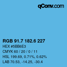 カラーコード: RGB 91.7 182.6 227 | qconv.com