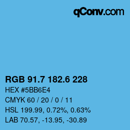 カラーコード: RGB 91.7 182.6 228 | qconv.com