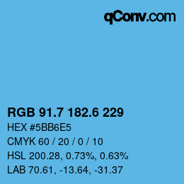 カラーコード: RGB 91.7 182.6 229 | qconv.com
