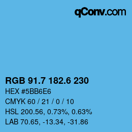 カラーコード: RGB 91.7 182.6 230 | qconv.com