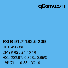 カラーコード: RGB 91.7 182.6 239 | qconv.com