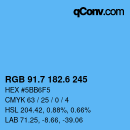 カラーコード: RGB 91.7 182.6 245 | qconv.com