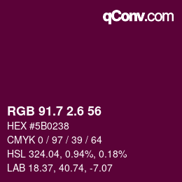 カラーコード: RGB 91.7 2.6 56 | qconv.com