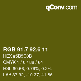 カラーコード: RGB 91.7 92.6 11 | qconv.com