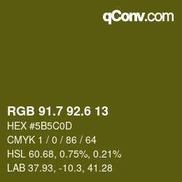 カラーコード: RGB 91.7 92.6 13 | qconv.com