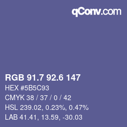 カラーコード: RGB 91.7 92.6 147 | qconv.com