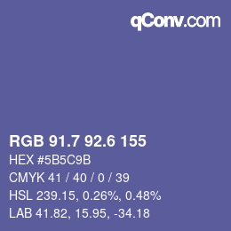 カラーコード: RGB 91.7 92.6 155 | qconv.com