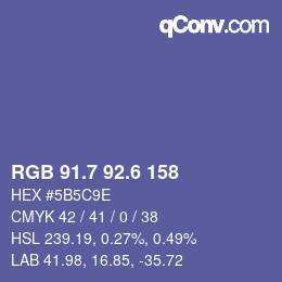 カラーコード: RGB 91.7 92.6 158 | qconv.com