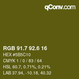 カラーコード: RGB 91.7 92.6 16 | qconv.com