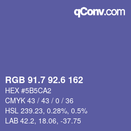 カラーコード: RGB 91.7 92.6 162 | qconv.com