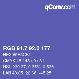 カラーコード: RGB 91.7 92.6 177 | qconv.com