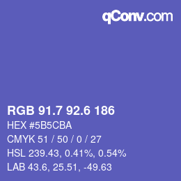カラーコード: RGB 91.7 92.6 186 | qconv.com