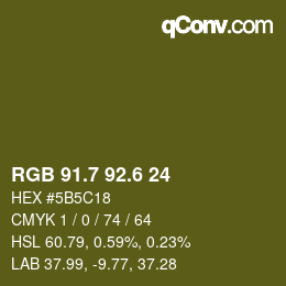 カラーコード: RGB 91.7 92.6 24 | qconv.com
