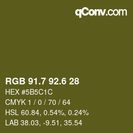 カラーコード: RGB 91.7 92.6 28 | qconv.com