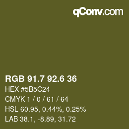 カラーコード: RGB 91.7 92.6 36 | qconv.com