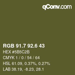 カラーコード: RGB 91.7 92.6 43 | qconv.com