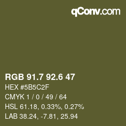 カラーコード: RGB 91.7 92.6 47 | qconv.com