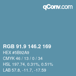 Color code: RGB 91.9 146.2 169 | qconv.com