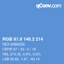 Color code: RGB 91.9 146.2 214 | qconv.com