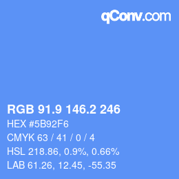 Color code: RGB 91.9 146.2 246 | qconv.com