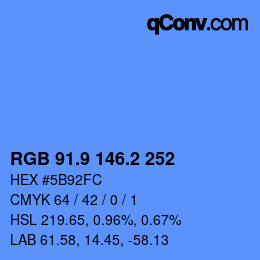 Farbcode: RGB 91.9 146.2 252 | qconv.com