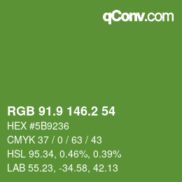 カラーコード: RGB 91.9 146.2 54 | qconv.com