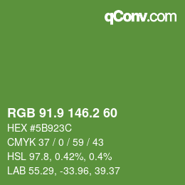カラーコード: RGB 91.9 146.2 60 | qconv.com