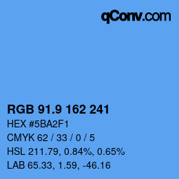 カラーコード: RGB 91.9 162 241 | qconv.com