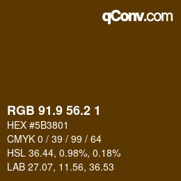 Color code: RGB 91.9 56.2 1 | qconv.com