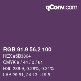 カラーコード: RGB 91.9 56.2 100 | qconv.com
