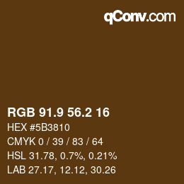 Color code: RGB 91.9 56.2 16 | qconv.com