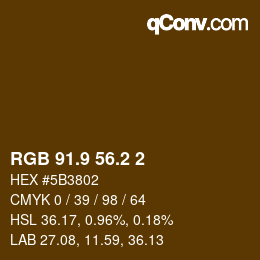 Color code: RGB 91.9 56.2 2 | qconv.com