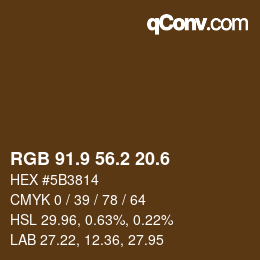カラーコード: RGB 91.9 56.2 20.6 | qconv.com