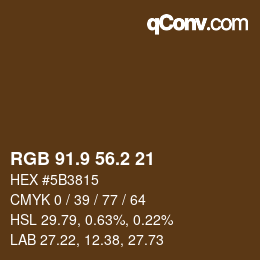 Color code: RGB 91.9 56.2 21 | qconv.com