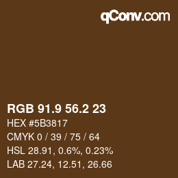 Color code: RGB 91.9 56.2 23 | qconv.com