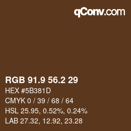 Color code: RGB 91.9 56.2 29 | qconv.com