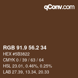 Color code: RGB 91.9 56.2 34 | qconv.com