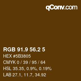 Color code: RGB 91.9 56.2 5 | qconv.com