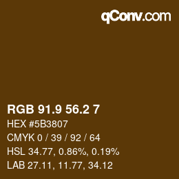 Color code: RGB 91.9 56.2 7 | qconv.com