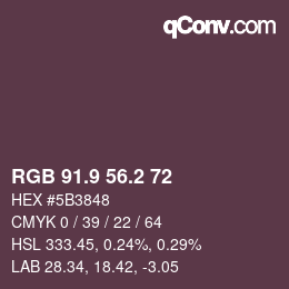 Color code: RGB 91.9 56.2 72 | qconv.com