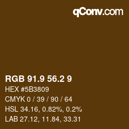 Color code: RGB 91.9 56.2 9 | qconv.com