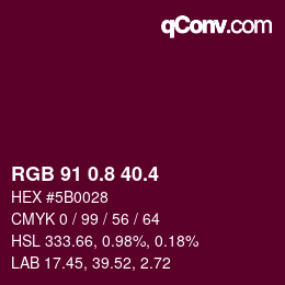 カラーコード: RGB 91 0.8 40.4 | qconv.com