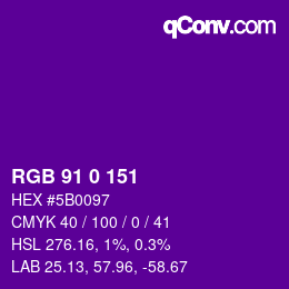 Color code: RGB 91 0 151 | qconv.com