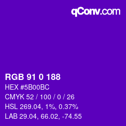 Color code: RGB 91 0 188 | qconv.com