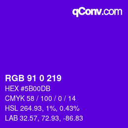 Color code: RGB 91 0 219 | qconv.com