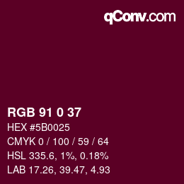 Color code: RGB 91 0 37 | qconv.com