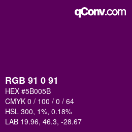 Code couleur: RGB 91 0 91 | qconv.com