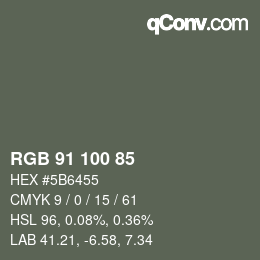 カラーコード: RGB 91 100 85 | qconv.com